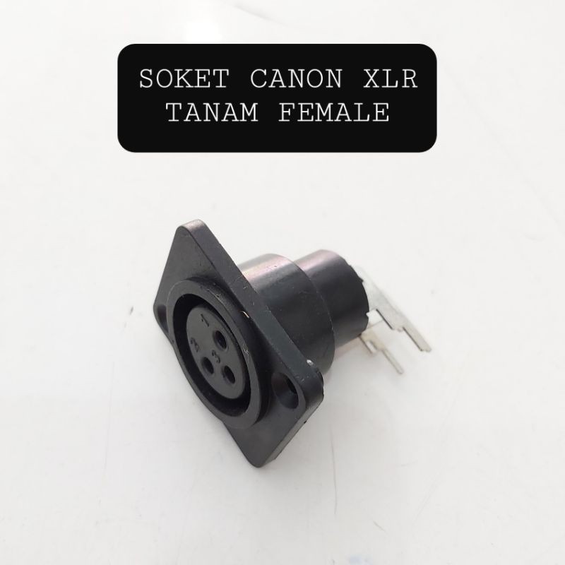 SOKET CANON TANAM XLR FEMALE 3 PIN Betina Hitam