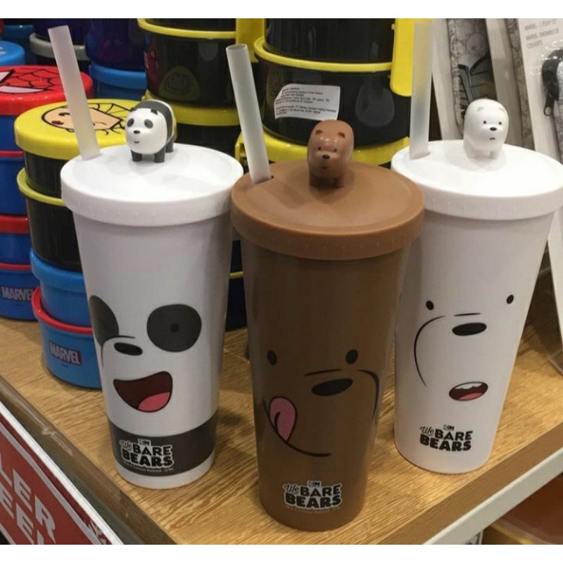 Tumbler MINISO WeBare Bears-Water Bottle With Straw 640ml