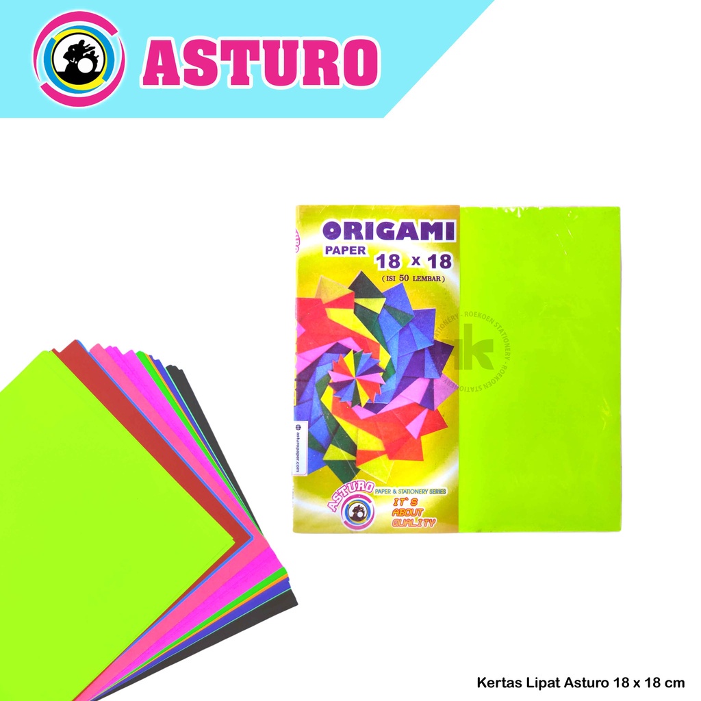 

Asturo Origami Paper Kertas Lipat 18x18cm Single Side (50 Sheets)