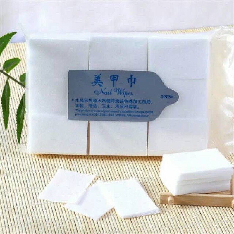 Kapas nailart 1000 pcs label biru cotton wipes tanpa serat / KAPAS NAIL ART KUTEK TANPA SERAT