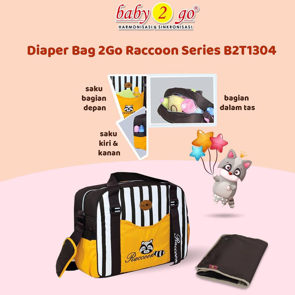 BABY 2 GO DIAPER BAG RACOON SERIES