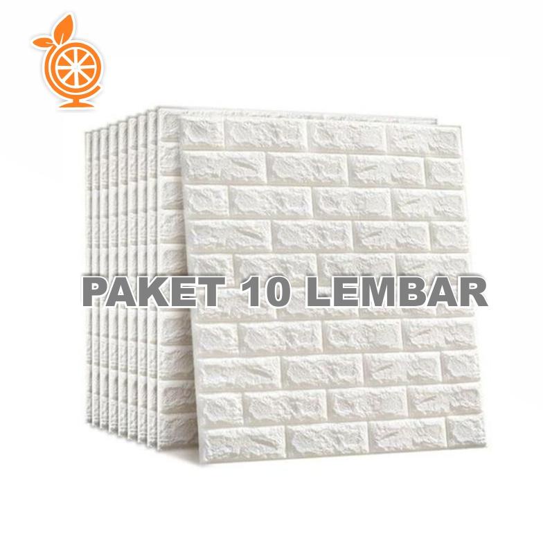 Paket 10 Lembar Wallpaper 3D Modern Foam Batu Bata Wallstiker Wallpaper Dinding 3D Foam (Paket 10 Le
