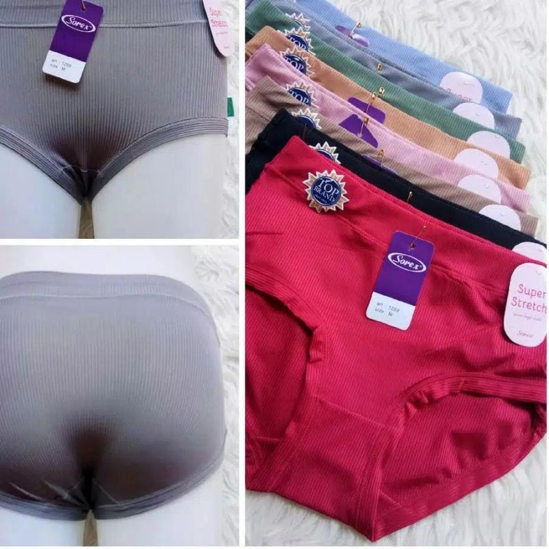 CD / CELANA DALAM 1259 SOREX SUPER STRETCH BAHAN LICIN CD BASIC SIZE M L EL QL - SOREX CD BASIC MIDI WANITA - CELANA DALAM WANITA SOREX BAHAN SUPER LICIN TIPIS LEMBUT DAN NYAMAN DI PAKAI - ARA98STORE