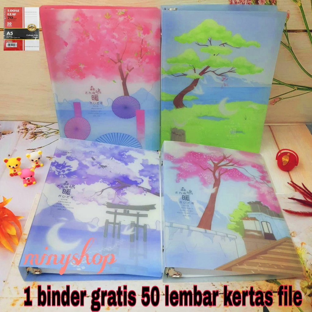 

Binder Note Notebook Loose Leaf Binder A5 20 Ring Buku Kuliah Sekolah Aneka Motif Fancy Murah