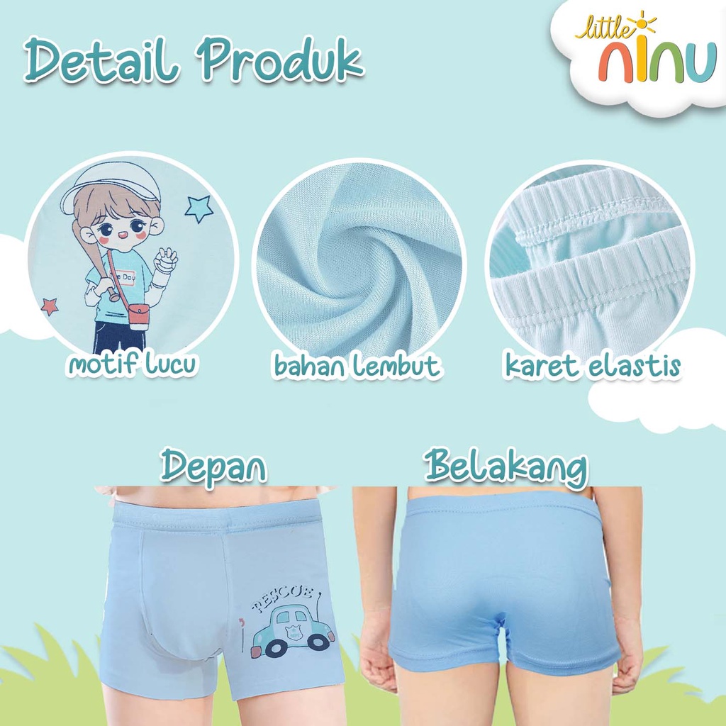 LITTLE NINU CD Celana Dalam Boxer Anak Premium 0008