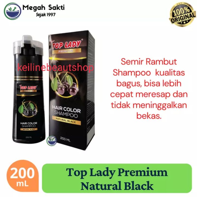 Original Top lady hair colour sampo natural black DAN DARK BROWN 200ml