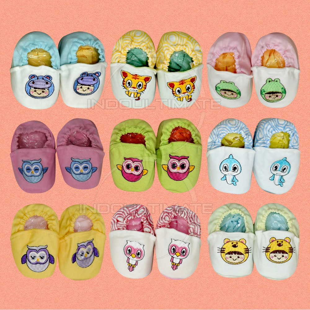 SY-188 Sepatu Bordir Gambar Boneka Kaos Kaki Bayi Pelindung Kaki Bayi Alas Kaki Bayi