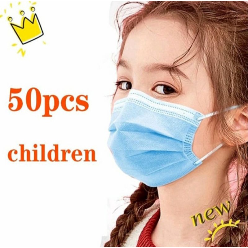 masker anak earloop  c care polos (medis)kemenkes isi 50pcs