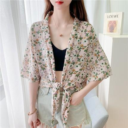 Outer Cardigan Tipis Style Korea Model Crop Floral
