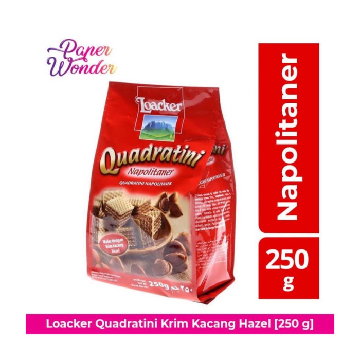 

Loacker Quadratini Dark Chocolate Wafer Cokelat Napolitaner 250 g - Double Choc
