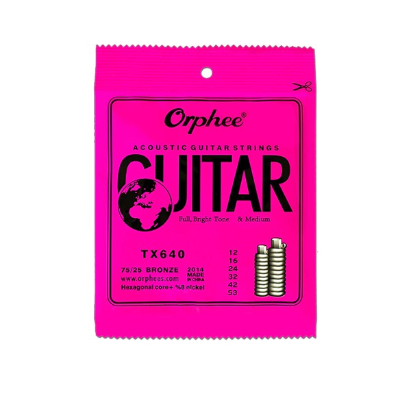 Orphee Senar Gitar Akustik String 75/25 Bronze TX620 TX630 TX640 Free 1 Pick 1 Capo