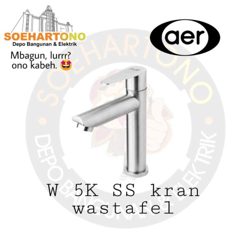 AER W 5K SS kran wastafel