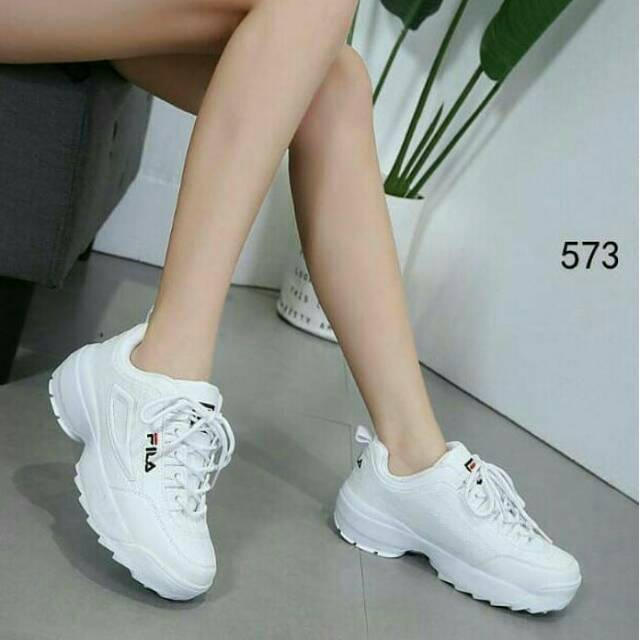 SEPATU FILA WHITE LADIES SNEAKERS FASHION CEWEK SPORT 