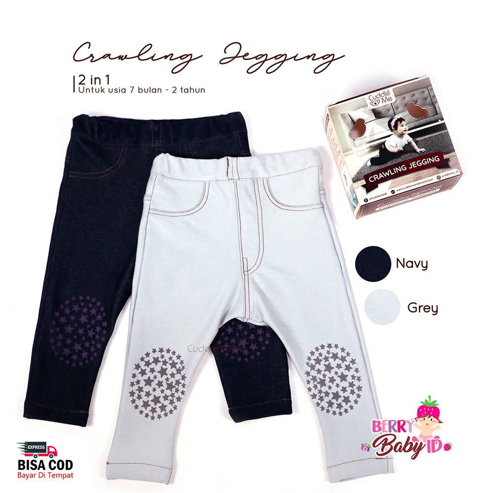 Cuddle Me 2 Pcs Crawling Jegging Celana Jeans Legging Bayi Anak CuddleMe Berry Mart