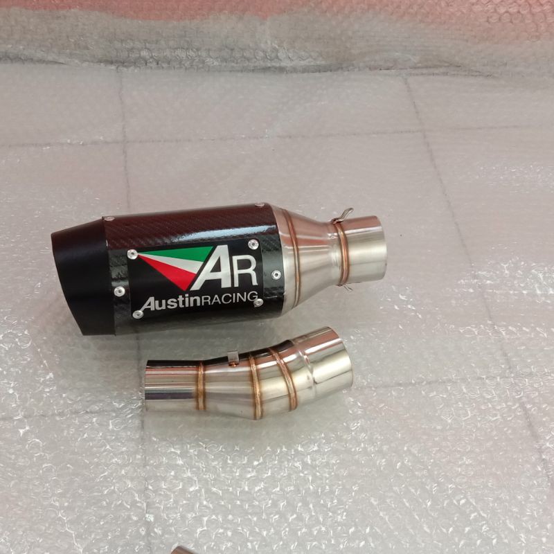 Knalpot ninja 250fi ninja 250karbu ninja Rr mono R25 Cbr250rr Cbr 150r slip on Ar austin Racing-Hitam karbon