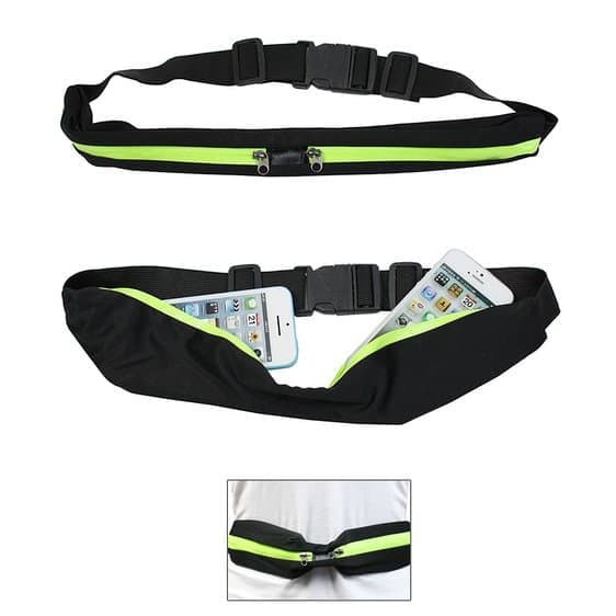 Go Belt Tas Pinggang Olahraga Jogging Belt Sport Double Pocket Running Belt