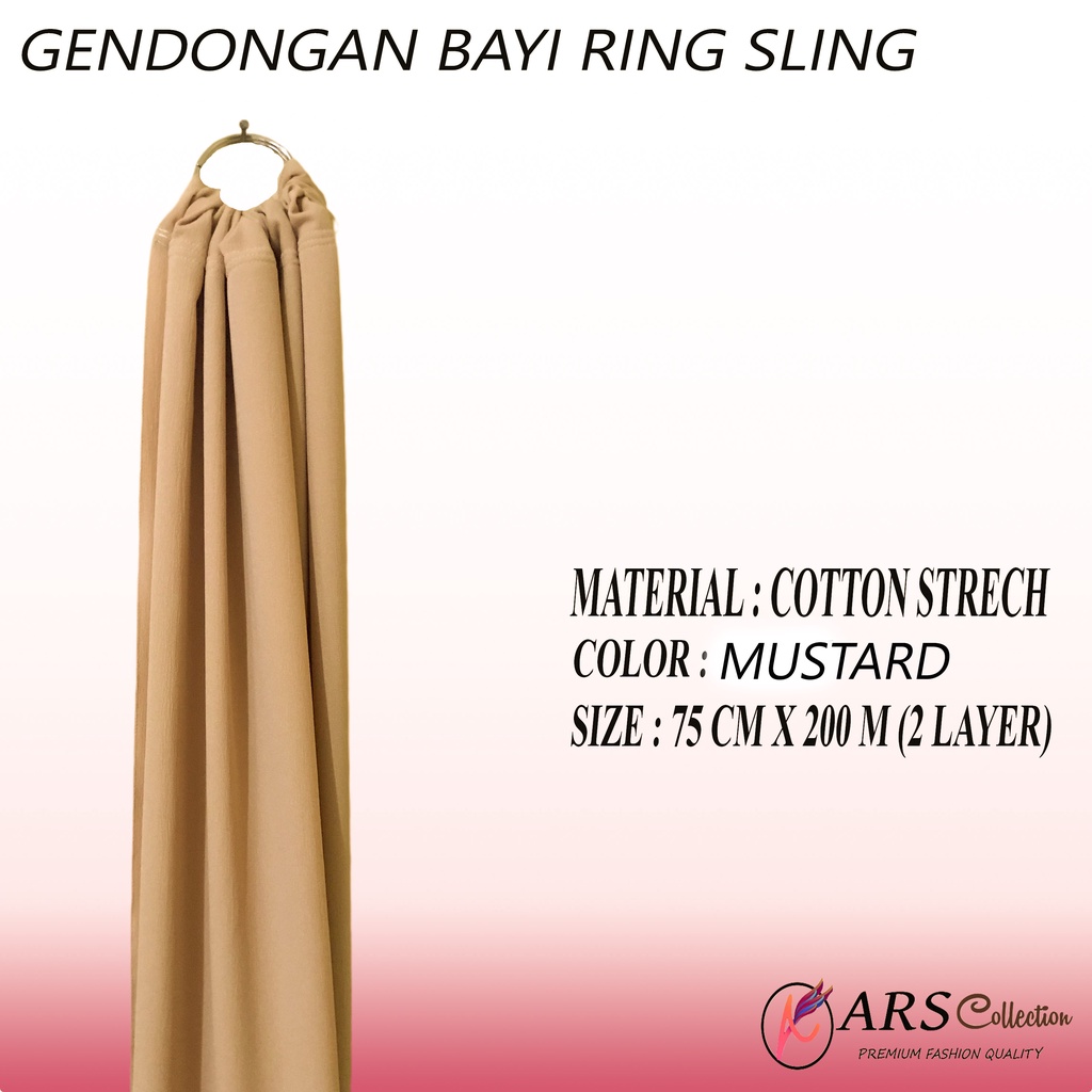 Gendongan Bayi Ring Sling Polos Elegant 2 Lapis Ring Tanpa Celah