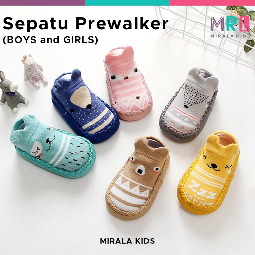 Sepatu Bayi Prewalker / Kaos Kaki Bayi Anti Slip