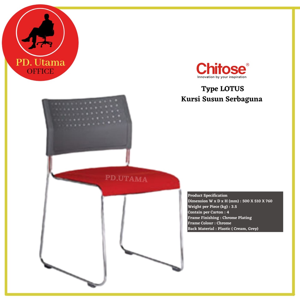 Kursi Susun Chitose LOTUS Kursi Serbaguna/Kursi Susun Kantor/Kursi/Bangku