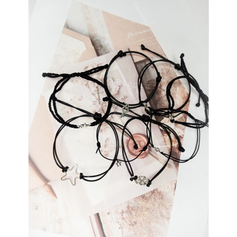 Gelang Love Bronze Benang Rajut polyester