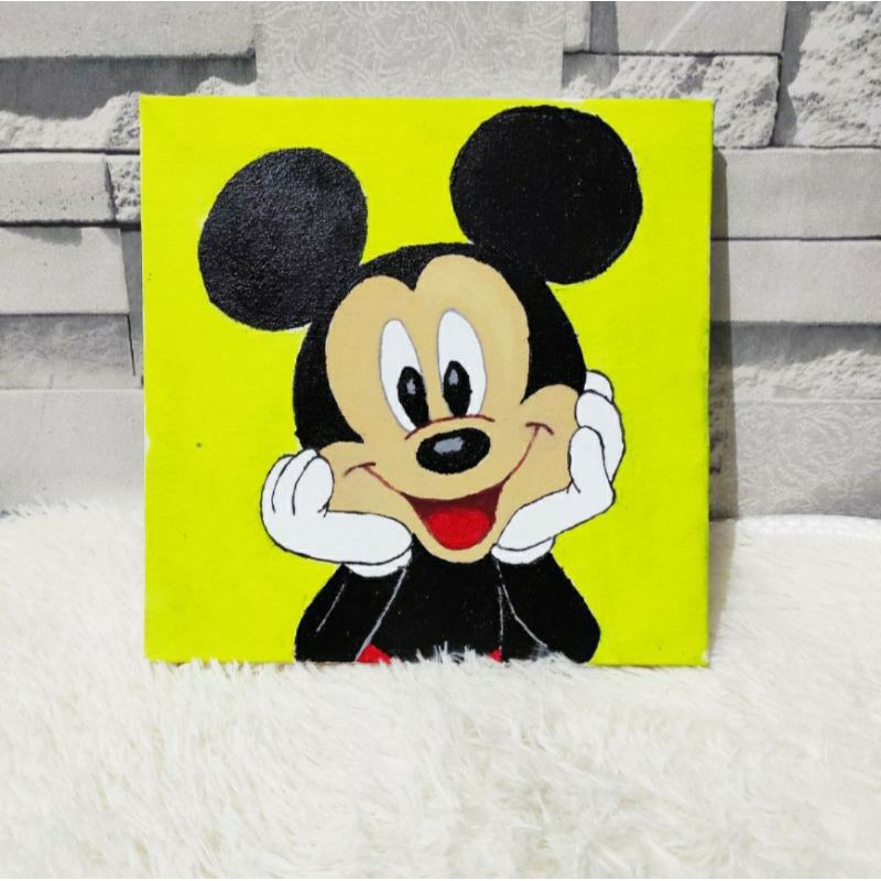 

Lukisan kanvas cat Acrylic Mickey Mouse uk.20x20cm