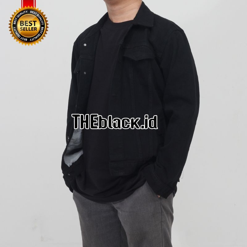JAKET JEANS PRIA & JAKET PRIA & JAKET COWOK & JAKET DENNIM PRIA & JAKET JEANS & COD-Hitam