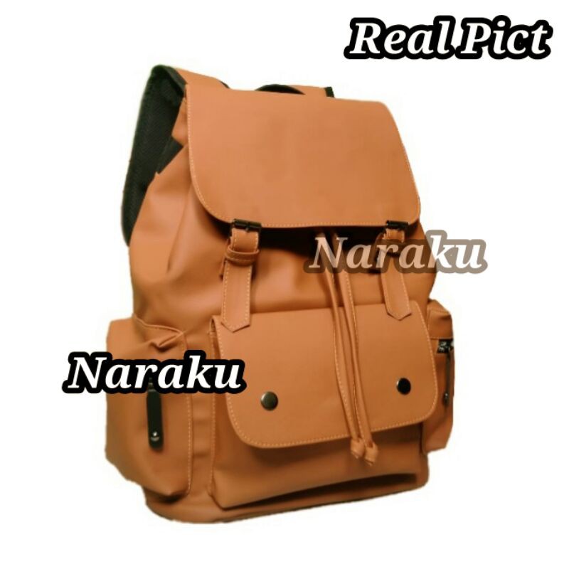 NARAKU Tas Ransel Wanita Kulit Kantor Kerja Sekolah Kuliah Outdoor Trendy Korea - RANSEL DESKA BAG