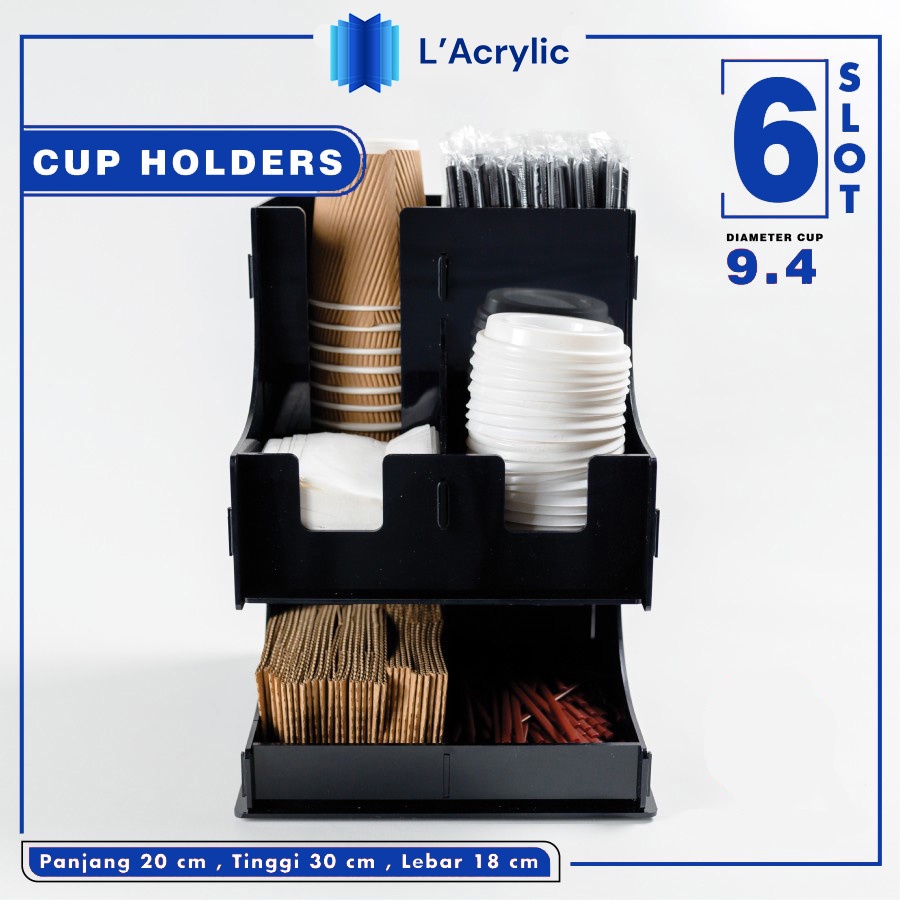 Jual Rak Rack Dispenser Organizer Paper Cup Coffee Cup Slot Shopee Indonesia