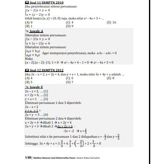 Soal matematika dasar dan penyelesaian