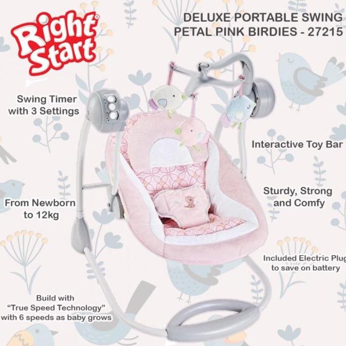 Bouncer Ayunan Bayi Elektrik Right Start Deluxe Portable Swing