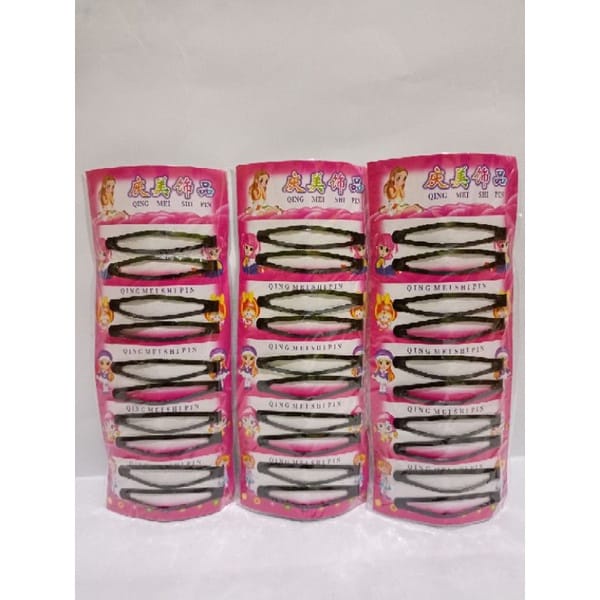 ✿ELYSABETHME✿ jepit rambut hitam (isi 10 pcs) capit cepit hiasan supplier alat salon MUA