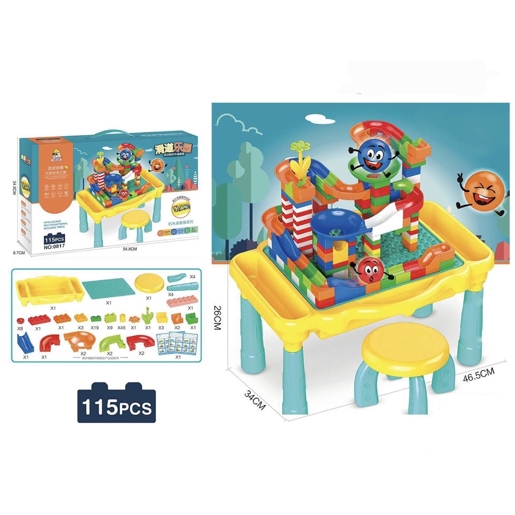 Meja Belajar Anak Multifungsi Learning Table Block 115 Pieces