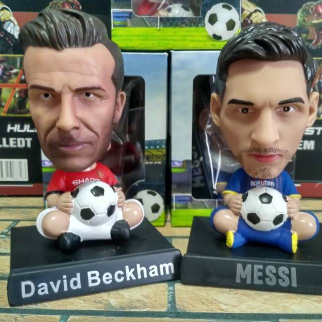 Pajangan mobil beckham messi figure bubble head