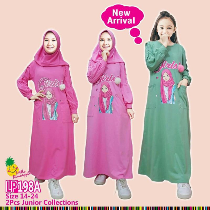 gamis anak perempuan terbaru/ gamis jeans anak umur  8 tahun 9 tahun 10 tahun 11 tahun 12 13 tahun