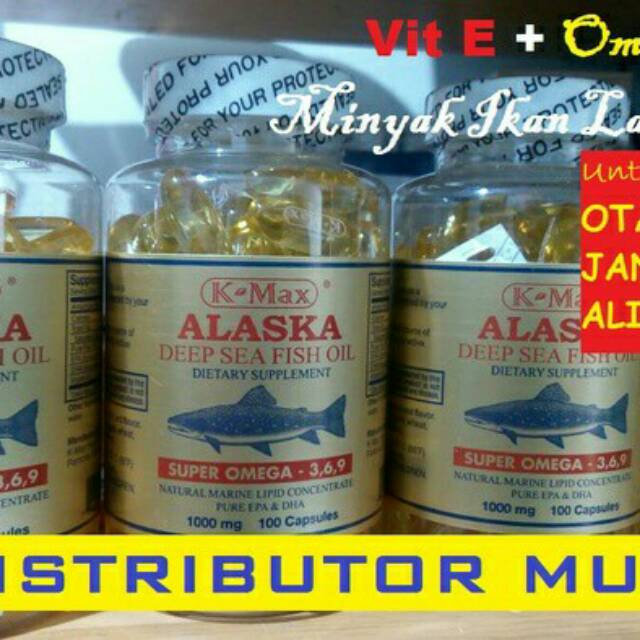 PUTIH - Minyak Ikan Lautan Dalam ALASKA K-MAX Omega 3, 6, 9, Vitamin E
