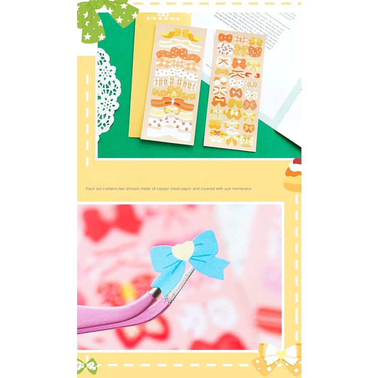 2pcs / set Stiker Pita Warna-Warni Untuk Dekorasi Diary / Scrapbook DIY