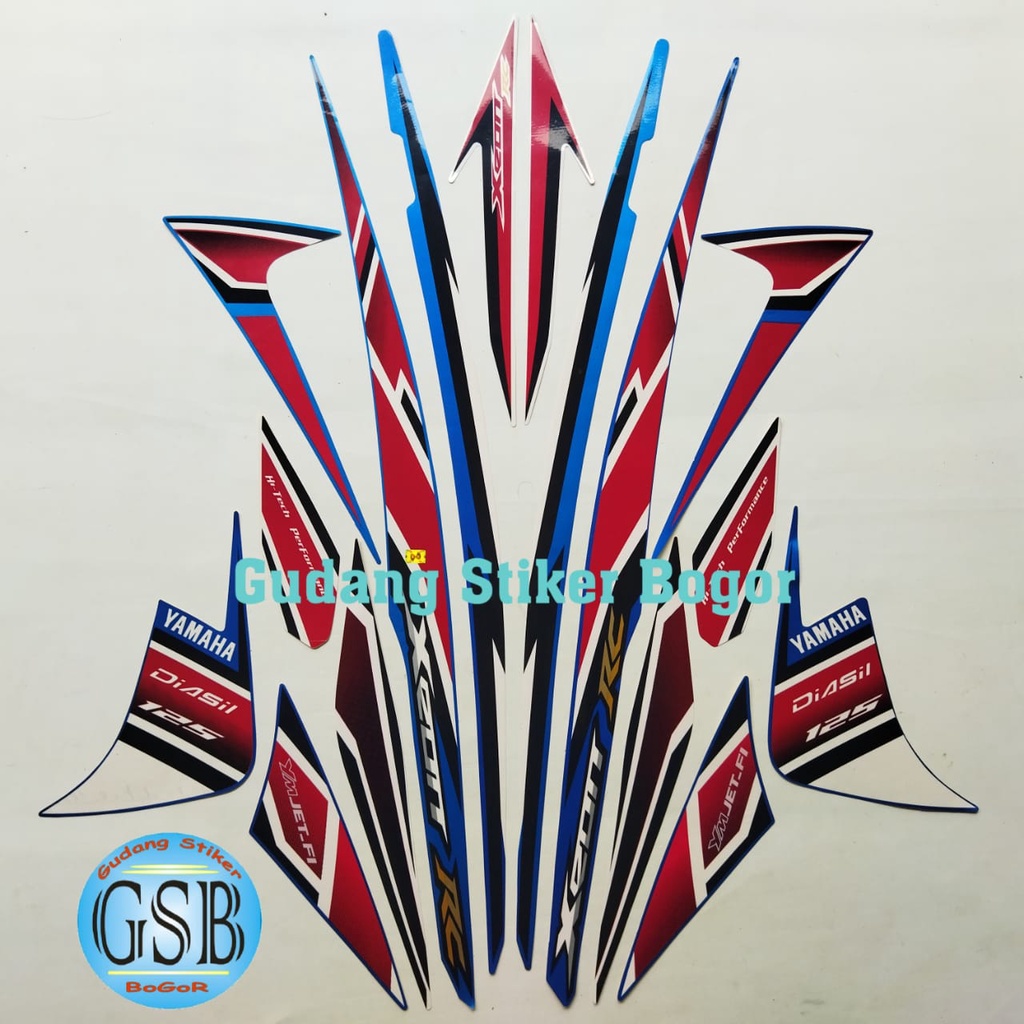 striping stiker motor yamaha xeon rc 125 2013 biru