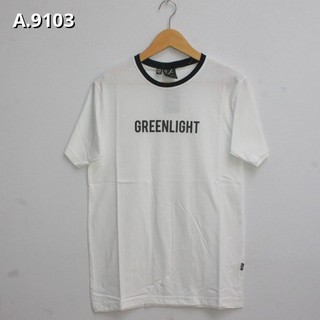  Kaos  distro greenlight putih  lengan pendek kaos  cewek  