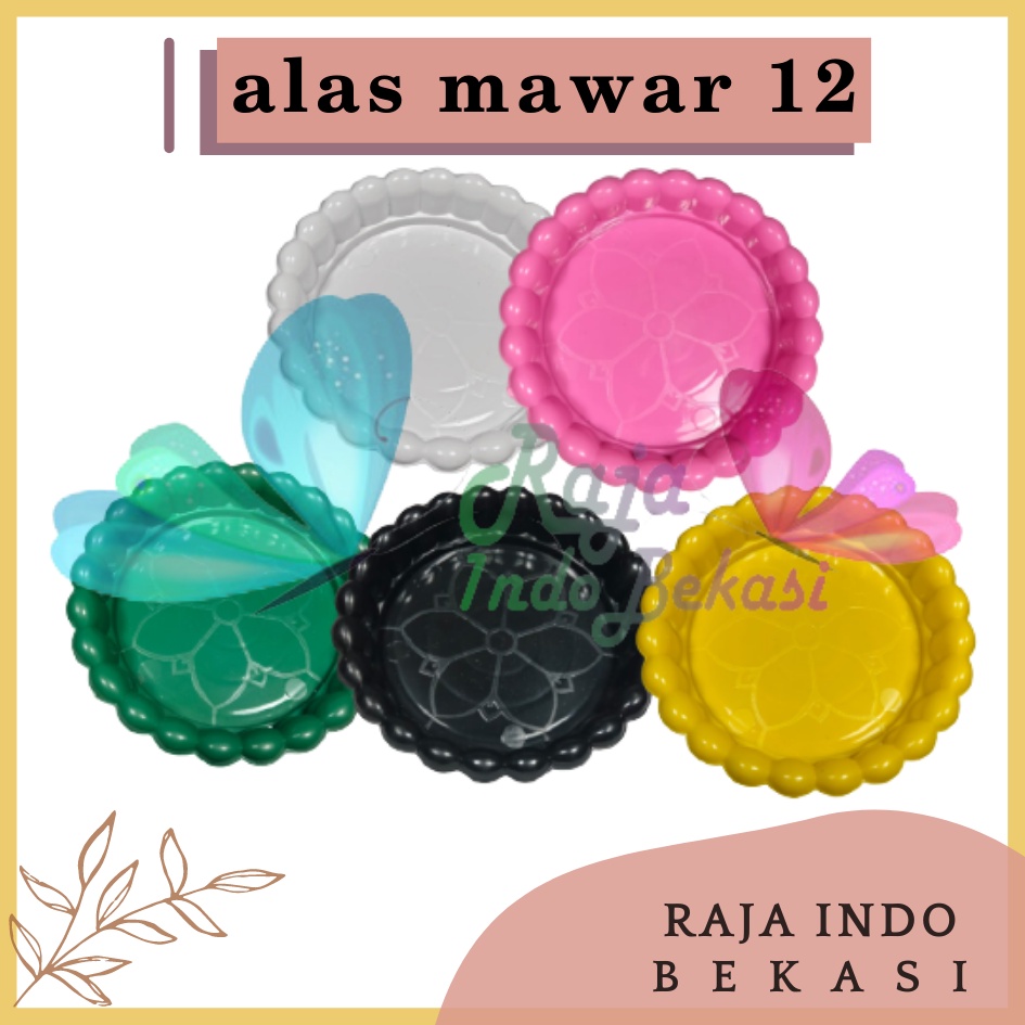 Tatakan Pot Alas Mawar 12 Putih Hijau Pink Kuning Hitam Alas Pot Yogap Gentong Tawon Pirus 10 12cm