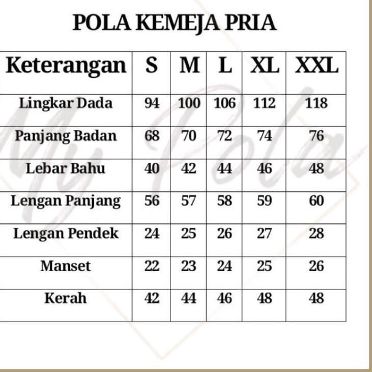 ⁂ [COD]- Pola Kemeja Pria Dewasa - Pola Instan Kemeja Pria - Pola Kemeja Pria - Pola Kemeja Lengan P