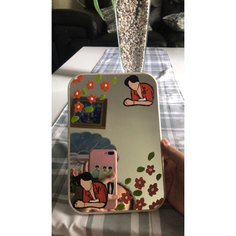Painting Mirror / mirror painting / cermin lukis AESTHETIC - FREE CUSTOM/REQUEST