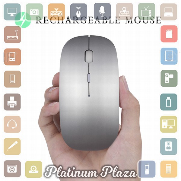 Taffware Mouse Bluetooth 4.0 Rechargeable - M8120G - Silver`KT1SOA-