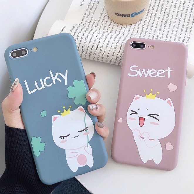 Cat Lucky Softcase Printing Oppo neo7 f1s a1k a7 a5s f9 f7 vivo v9 y83 y71 y53 y91 s1 redmi 4a 7a 6a