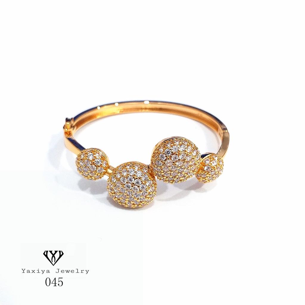 

Gelang Bangle Mewah Permata Perhiasan Imitasi Lapis Emas Yaxiya Jewelry 045