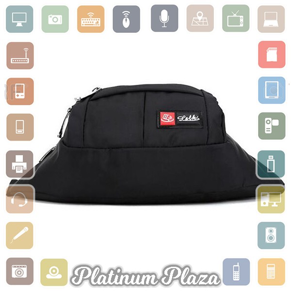 LSLK Tas Pinggang Banyak Slot Fanny Pack Waistbag - 311 - Black`E058RF-