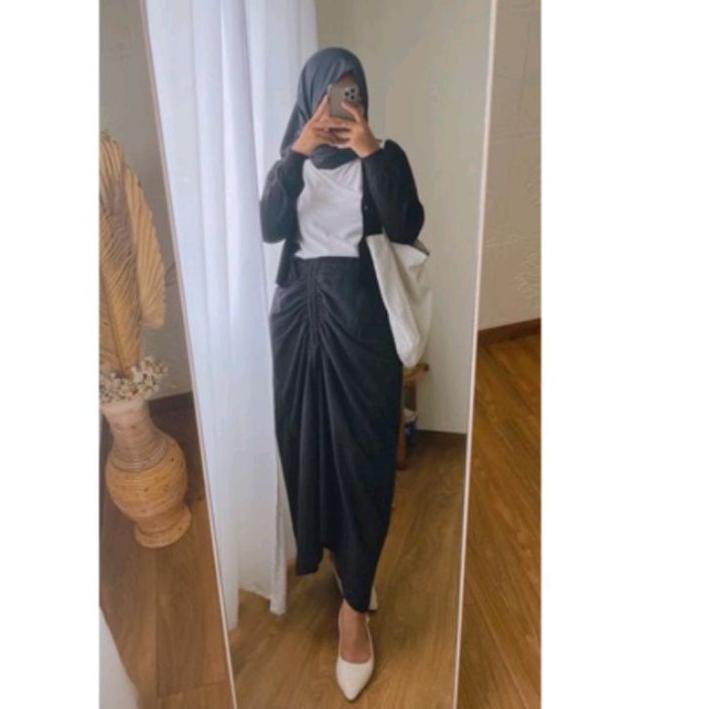 (SIAP KIRIM!) ROK SKIRT TALI SERUT SAMPING/ROK WANITA SERUT SAMPING