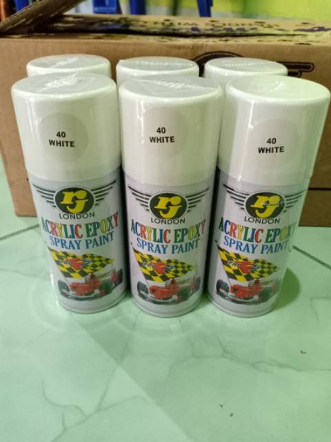 Pilox Pilok Cat Semprot RJ London Erje 150 cc - White / Putih Mengkilap / Glossy (40)