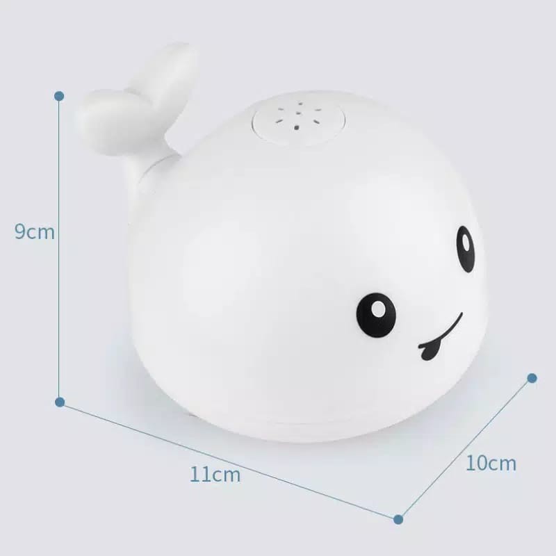 Mainan Mandi Paus UFO Whale Semprot Air Lampu LED Musik Paus Mandi