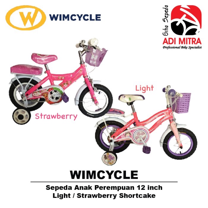 Wimcycle Sepeda Anak Perempuan [12 Inch] Light / Strawberry