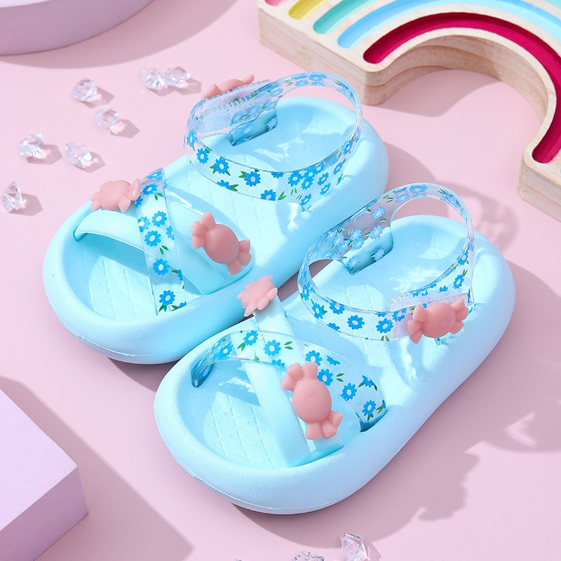 SH2245 Bisa COD Sepatu sendal anak jelly transparan sol tinggi bunga permen candie floweri cute lucu / Sendal Anak Perempuan  / Sepatu Sandal Selop Anak Perempuan/Sandal Anak Perempuan Bahan Karet Model Lucu size 14 - 19 untuk anak 1 sd 6 tahun